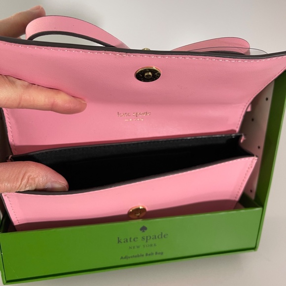 Kate Spade bubblegum pink bow leather adjustable belt bag NWB - Picture 7 of 8